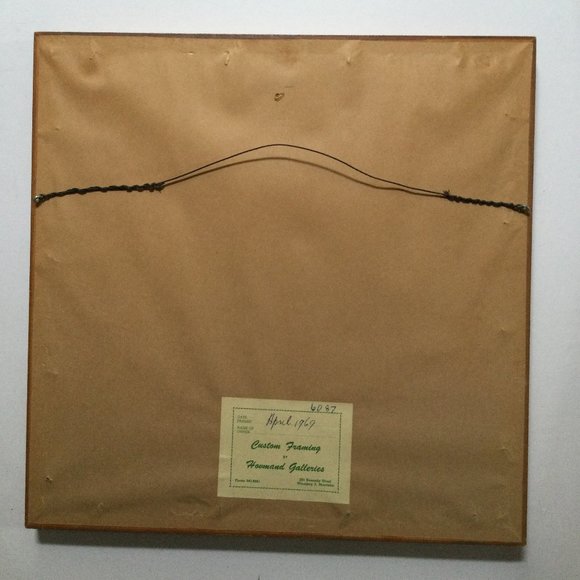 1969 Original painting still life vase and flowers beautiful frame artist L.A.F - Picture 5 of 5